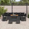 vidaXL Conjunto de Sof&aacute; de Jardim 10 pcs Preto vime PE
