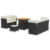 vidaXL Conjunto de Sof&aacute; de Jardim 8 unid. Preto vime PE
