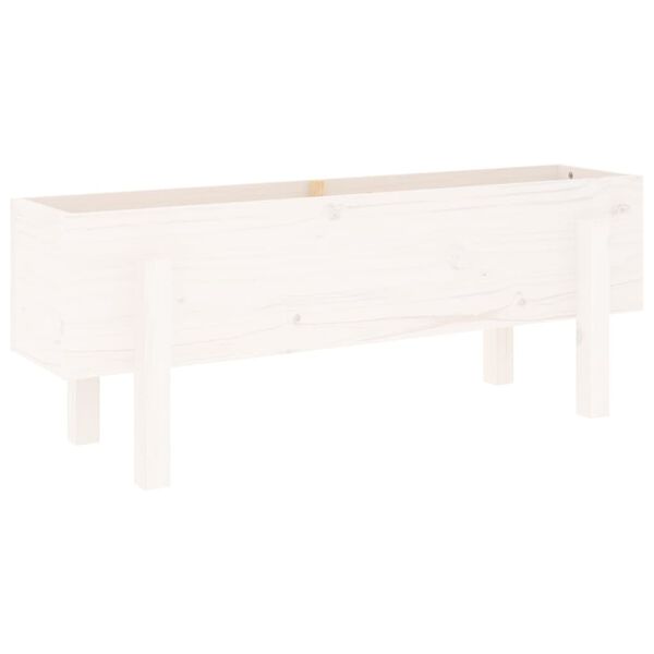 vidaXL Canteiro elevado de jardim 101x30x38 cm pinho maci&ccedil;o branco