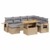 vidaXL 8 pcs conjunto de sof&aacute;s p/ jardim com almofad&otilde;es vime PE bege