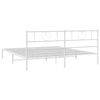 vidaXL Estrutura de cama com cabeceira 183x213 cm metal branco
