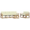 vidaXL Conjunto de Sof&aacute;s para Exterior 7 pcs Branco e Creme