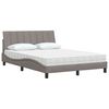 vidaXL Cama com colch&atilde;o Hanko 140x190 cm tecido castanho-acinzentado