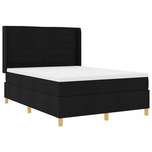 vidaXL Cama Box com colch&atilde;o com cabeceira Preto 140 x 190 cm tecido