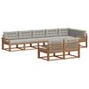 vidaXL Conjunto de Sof&aacute;s para Exterior 8 pcs Cinza Natural e Claro