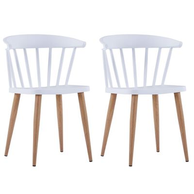 vidaXL Cadeiras de jantar 2 pcs plástico branco
