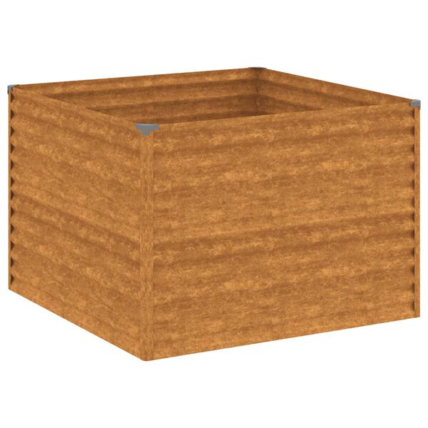 vidaXL Canteiro elevado de jardim 100x100x69 cm aço corten
