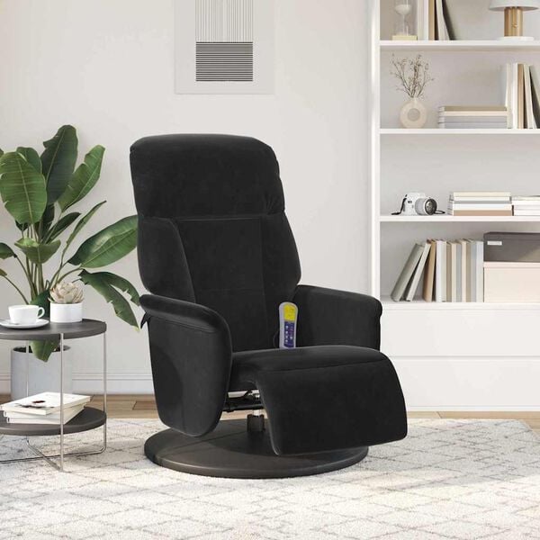 vidaXL Cadeira de Massagem Recliner Preto 91 x 71 x 105 cm Veludo