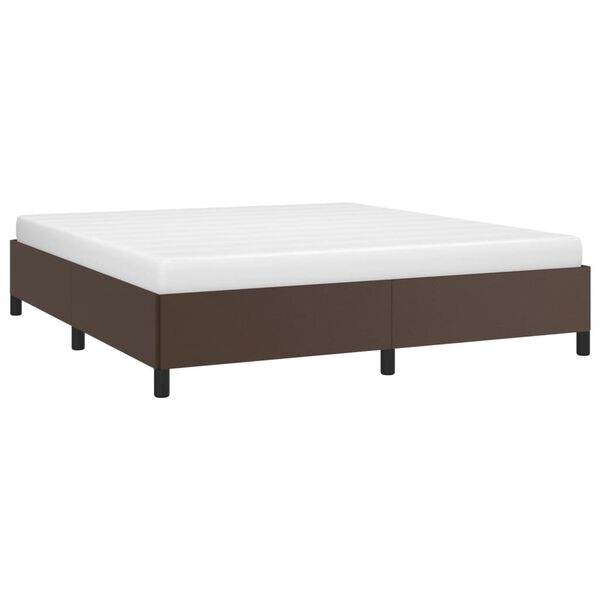 vidaXL Estrutura de cama 180x200cm couro artificial castanho
