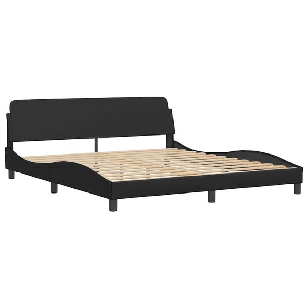 vidaXL Estrutura de cama Dover 180x200cm couro artificial preto