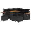 vidaXL Conjunto de Sof&aacute; de Jardim 8 unid. Preto vime PE