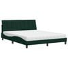 vidaXL Cama com colchão Hanko 160x200 cm veludo verde-escuro