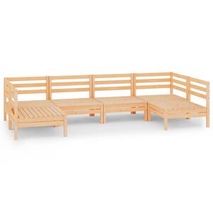 vidaXL 6 pcs conjunto lounge de jardim pinho maci&ccedil;o