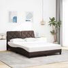 vidaXL Estrutura de cama sem colch&atilde;o 140x190 cm tecido castanho-escuro