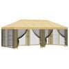 vidaXL Gazebo de Jardim com Laterais 6 x 3 m Creme Poli&eacute;ster e A&ccedil;o
