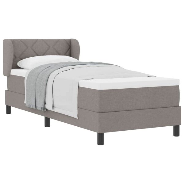vidaXL Cama Box com colch&atilde;o Cinzento-acastanhado 80 x 200 cm tecido