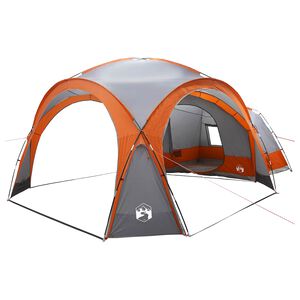 vidaXL Tenda Lateral com telhado Cinza e Laranja 410 x 410 x 250 cm