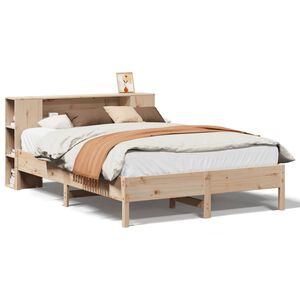 vidaXL Cama com estante sem colch&atilde;o 160x200 cm pinho maci&ccedil;o