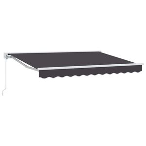 vidaXL Toldo Retr&aacute;til Manual Antracite 250 x 200 cm Alum&iacute;nio e Tecido