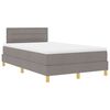vidaXL Cama Box Spring LED Cinzento-acastanhado 120 x 200 cm tecido