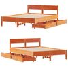 vidaXL Cama sem colch&atilde;o 135x190 cm madeira pinho maci&ccedil;a castanho-mel