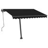 vidaXL Toldo retrátil manual com LED 300x250 cm antracite