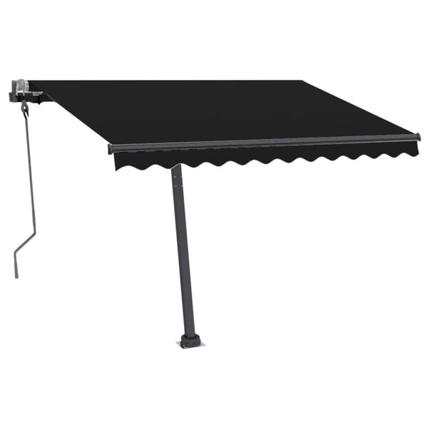 vidaXL Toldo retrátil manual com LED 300x250 cm antracite