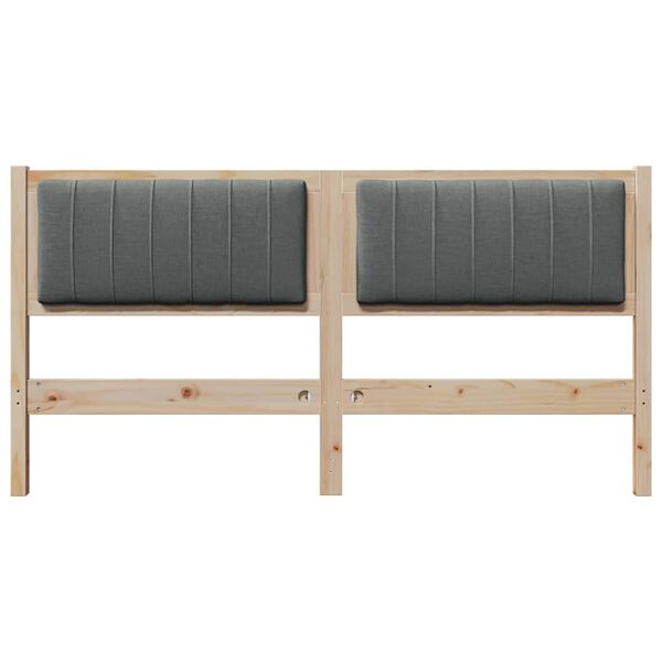 vidaXL Cabeceira estofada Castanho 160 cm Madeira de Pinheiro S&oacute;lida