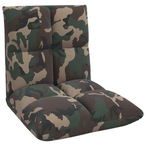 vidaXL Cadeira de ch&atilde;o ajust&aacute;vel Verde Ex&eacute;rcito Tecido