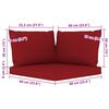 vidaXL 9 pcs conjunto lounge para jardim com almofad&otilde;es vermelho tinto