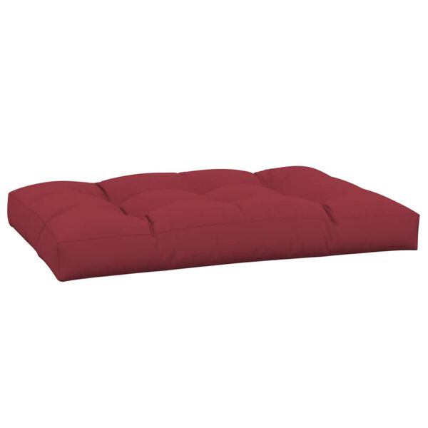 vidaXL Almofad&atilde;o p/ sof&aacute; de paletes 120x80x12 cm tecido vermelho tinto