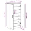 vidaXL Sapateira 55x35x108 cm derivados de madeira cinzento cimento