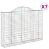vidaXL Cestos gabi&atilde;o arqueados 7pcs 200x30x140/160cm ferro galvanizado