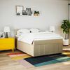 vidaXL Cama com molas/colch&atilde;o 140x190 cm tecido cor creme