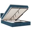 vidaXL Estrutura de cama otomana com colch&atilde;o 140x190cm azul escuro