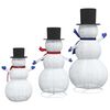 vidaXL Fam&iacute;lia de Bonecos de Neve de Natal 3 pcs Branco quente tecido