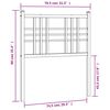 vidaXL Cabeceira de cama 75 cm metal preto