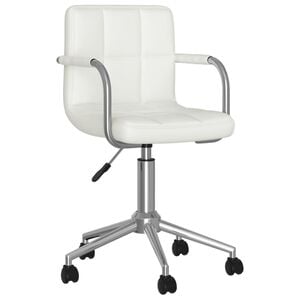 vidaXL Cadeira de escrit&oacute;rio girat&oacute;ria couro artificial branco