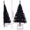 vidaXL &Aacute;rvore de Natal Artificial Pr&eacute;-iluminada Preto 150 cm PVC