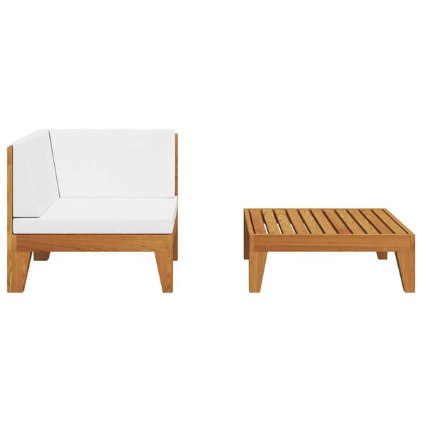vidaXL 2 pcs conjunto lounge de jardim c/ almofad&otilde;es ac&aacute;cia maci&ccedil;a