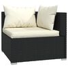 vidaXL 11 pcs conjunto lounge de jardim c/ almofad&otilde;es vime PE preto