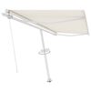 vidaXL Toldo retrátil manual independente 400x300 cm cor creme