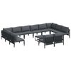 vidaXL Conjunto de Sof&aacute; de Jardim 13 unid. Preto A&ccedil;o