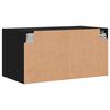 vidaXL Arm&aacute;rios parede c/ portas de vidro 2 pcs 68,5x37x35 cm preto