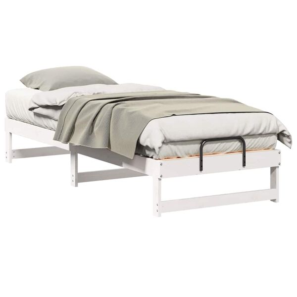 vidaXL Estrutura da Cama Branco 80 x 210 cm Madeira de Pinheiro Sólida