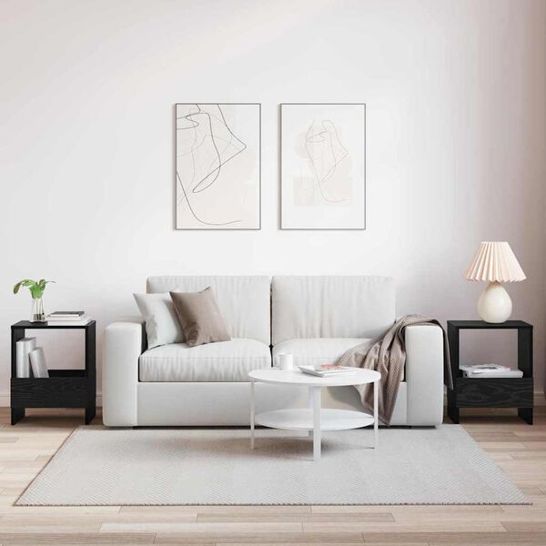 vidaXL Estante de Revistas 2 pcs Carvalho Preto 35 x 30 x 45 cm