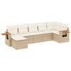 vidaXL 7 pcs conjunto de sof&aacute;s p/ jardim com almofad&otilde;es vime PE bege