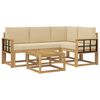 vidaXL Conjunto de Sof&aacute;s para Exterior 5 pcs Branco e Bege