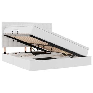 vidaXL Cama com arruma&ccedil;&atilde;o e LED com colch&atilde;o Branco Puro 180 x 200 cm