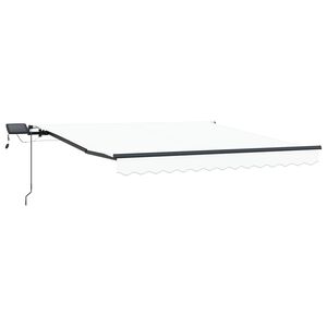 vidaXL Toldo retr&aacute;til Branco 350 x 250 cm Tecido e Alum&iacute;nio